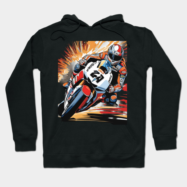 Racing Motorcycle Hoodie by animegirlnft