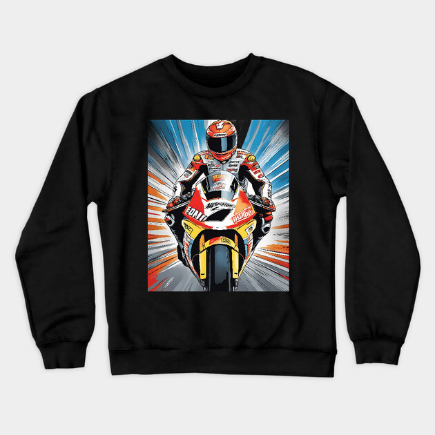 Race Bike Crewneck Sweatshirt by animegirlnft