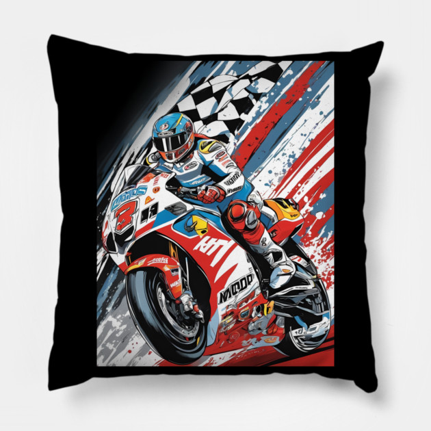 Fast Motor Bikes Pillow by animegirlnft