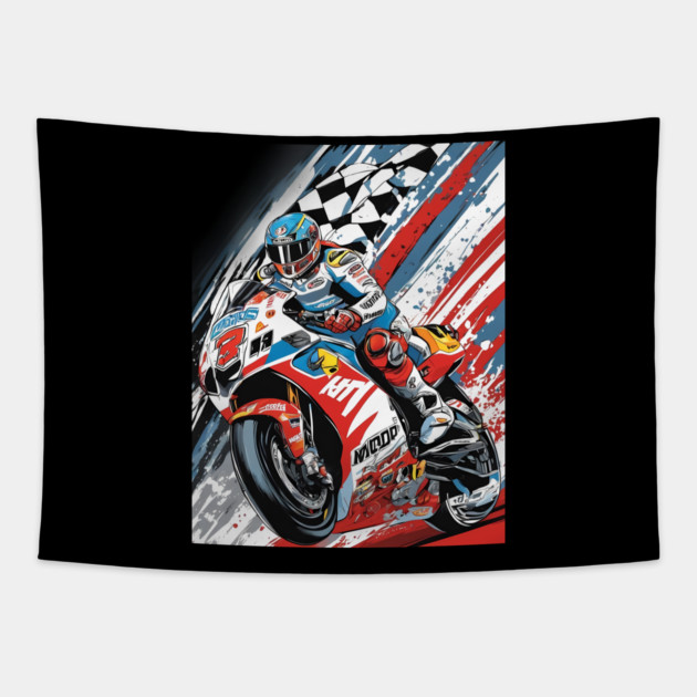 Fast Motor Bikes Tapestry by animegirlnft