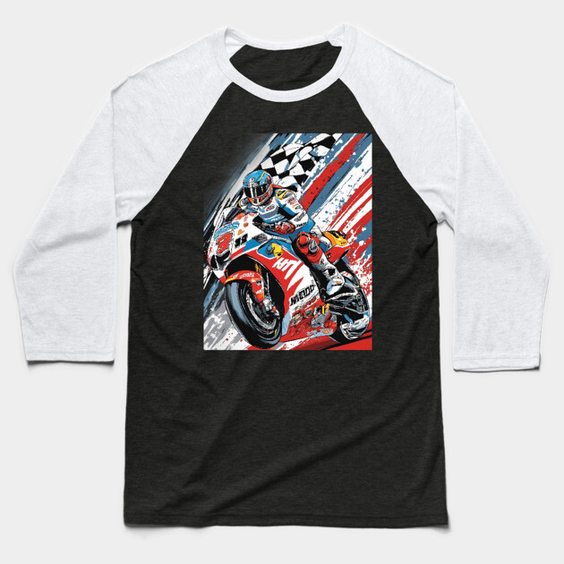 Fast Motor Bikes Baseball T-Shirt by animegirlnft