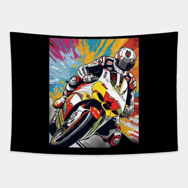Moto Motorbike Motorcycle Tapestry by animegirlnft