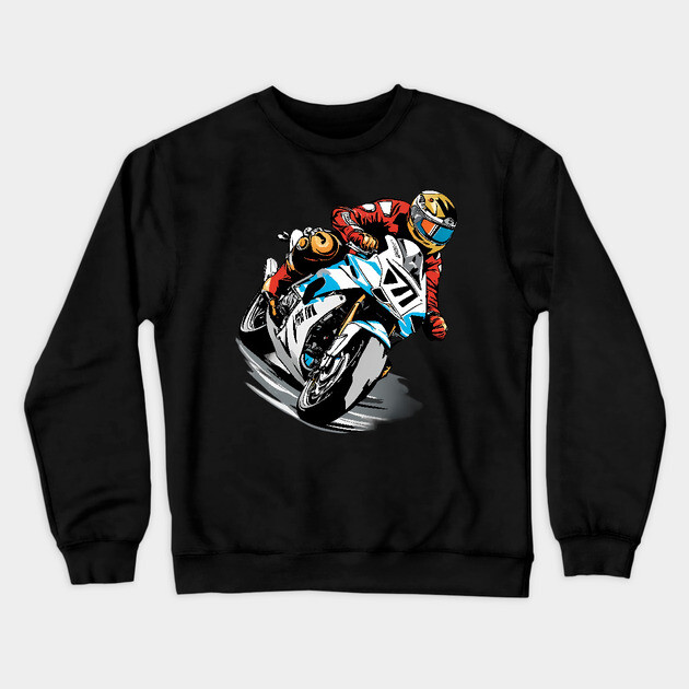Motorcycle Driver Crewneck Sweatshirt by animegirlnft