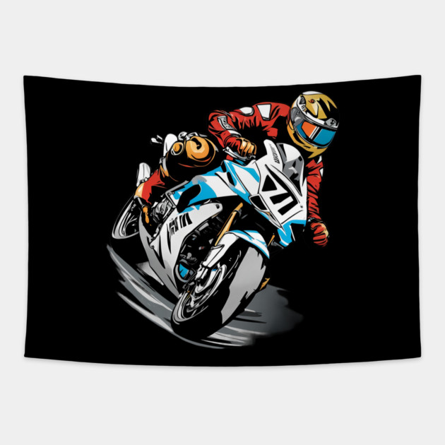 Motorcycle Driver Tapestry by animegirlnft