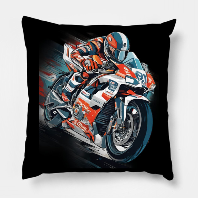 Motorcyclist Pillow by animegirlnft