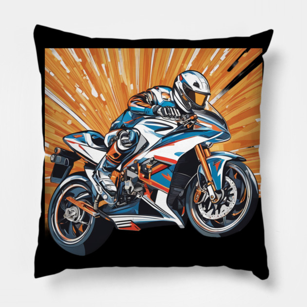 Motorcycling Pillow by animegirlnft