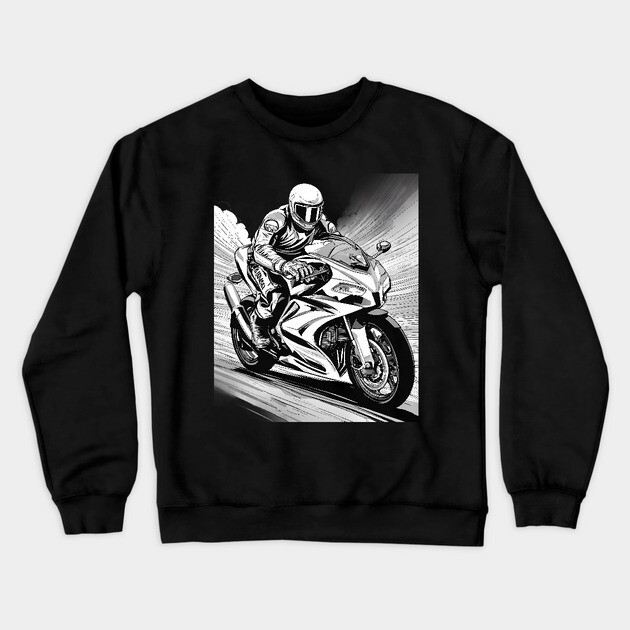 Biker Motorcycle Crewneck Sweatshirt by animegirlnft
