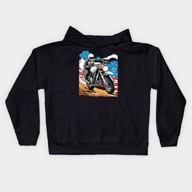 Motorcycle Rider Kids Hoodie by animegirlnft