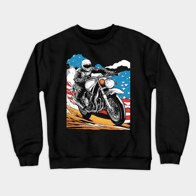 Motorcycle Rider Crewneck Sweatshirt by animegirlnft