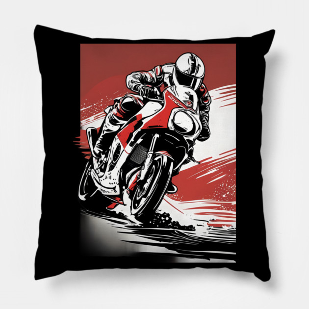 Moto Biker Club Pillow by animegirlnft