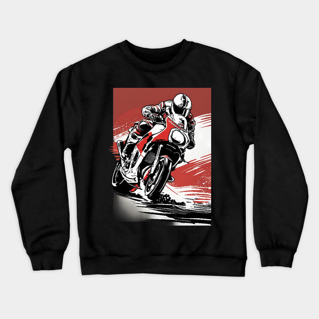 Moto Biker Club Crewneck Sweatshirt by animegirlnft