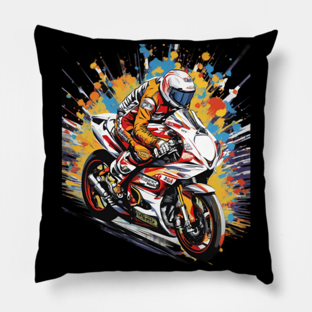 Motor Biker Pillow by animegirlnft
