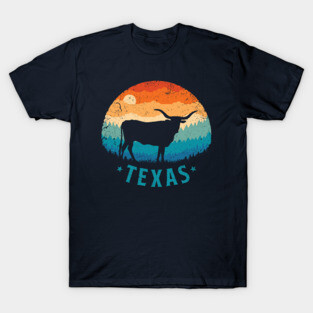Texas Longhorn Retro Sunset T-Shirt