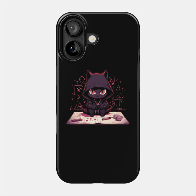 Cat Doing Magic Kitten Making an Evil Plan Phone Case by belownormal
