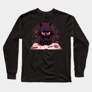 Cat Doing Magic Kitten Making an Evil Plan Long Sleeve T-Shirt