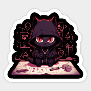 Cat Doing Magic Kitten Making an Evil Plan Sticker