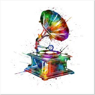 turntable colorful Posters and Art