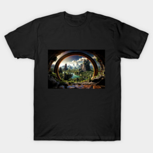 Abandoned Portal on an Alien World - Landscape T-Shirt
