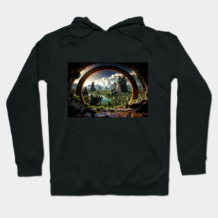 Abandoned Portal on an Alien World - Landscape Hoodie