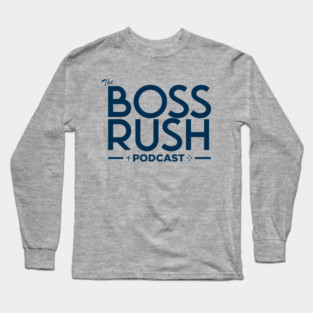 The Boss Rush Podcast Logo (Navy Blue) Long Sleeve T-Shirt