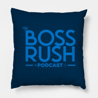 The Boss Rush Podcast Logo (Sky Blue) Pillow