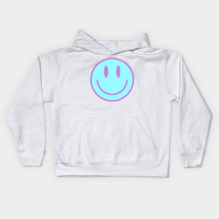 Smiley Face in Blue & Purple Kids Hoodie
