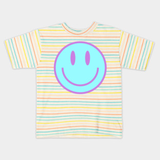Smiley Face in Blue & Purple Kids T-Shirt