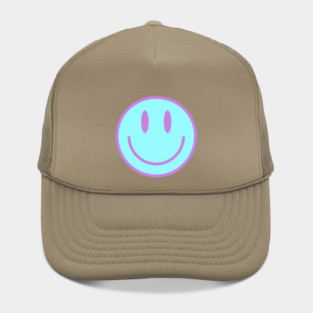 Smiley Face in Blue & Purple Hat