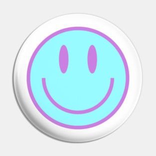 Smiley Face in Blue & Purple Pin
