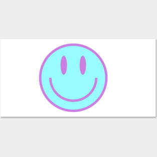 Smiley Face in Blue & Purple Posters and Art