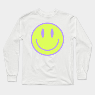 Smiley Face in Green Long Sleeve T-Shirt