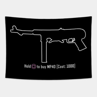 Zombies - MP40 Wall Gun Tapestry