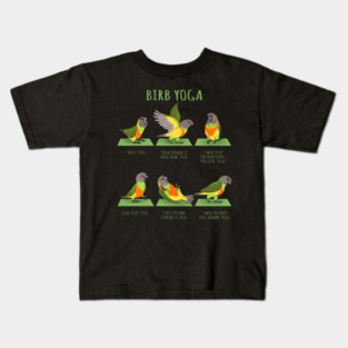birb yoga - senegal parrot Kids T-Shirt
