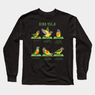 birb yoga - senegal parrot Long Sleeve T-Shirt