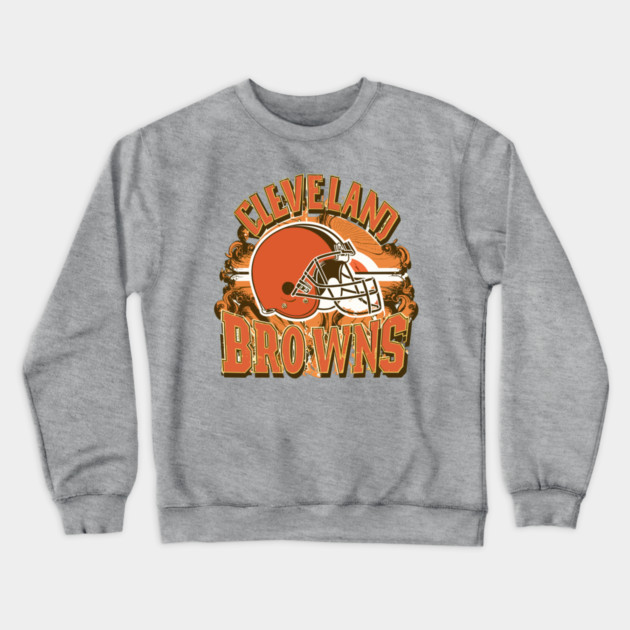 Cleveland browns Helmet design In vector Crewneck Sweatshirt by Nizar clothing store 