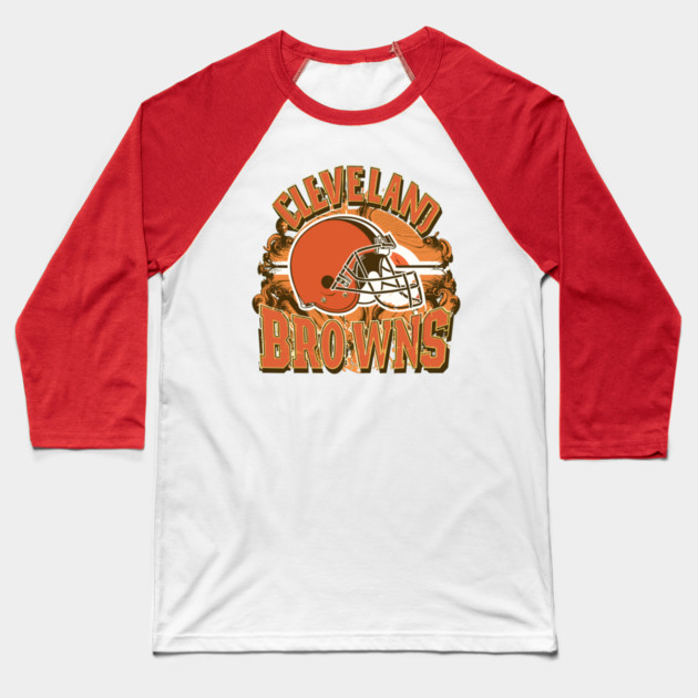 Cleveland browns Helmet design In vector Baseball T-Shirt by Nizar clothing store 