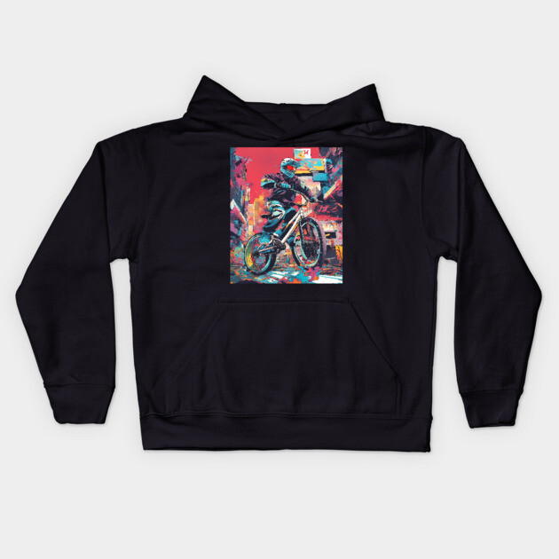 Bicycle Racer Kids Hoodie by animegirlnft