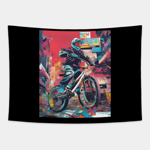Bicycle Racer Tapestry by animegirlnft