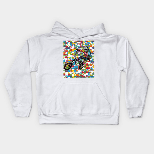 Enduro Bicycle Kids Hoodie by animegirlnft