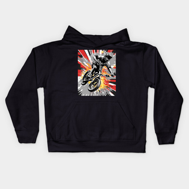 BMX Biker Kids Hoodie by animegirlnft