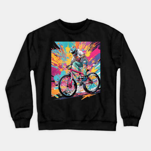 Cycling Bicycle Crewneck Sweatshirt by animegirlnft