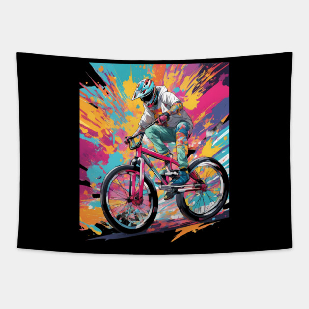 Cycling Bicycle Tapestry by animegirlnft