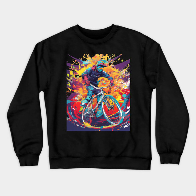 Cycling Biking Crewneck Sweatshirt by animegirlnft