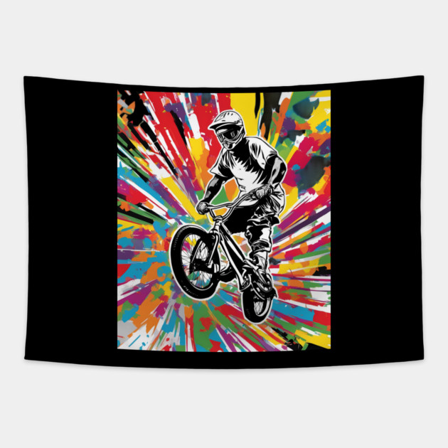 BMX Racer Tapestry by animegirlnft