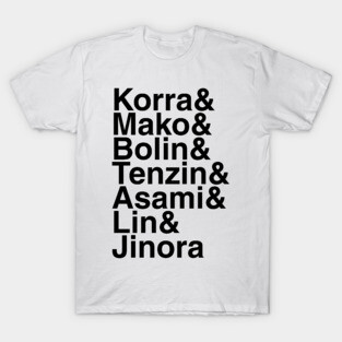 Legend Of Korra Helvetica List T-Shirt