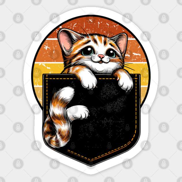 Cat In Pocket Sticker by JessArty
