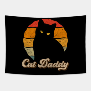 Cat Daddy Vintage Style Cats Dad Father Retro Distressed Men Tapestry