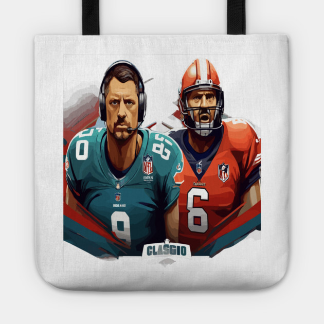 El-clasico match Nfl football Team Dolphin va Team Chief In vector Tote by Nizar clothing store 