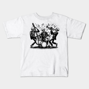 skeletons play jazz Kids T-Shirt