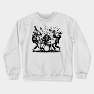 skeletons play jazz Crewneck Sweatshirt
